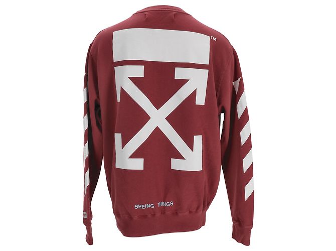Off White Off-White Diagonal Sweatshirt aus roter Baumwolle - Ansicht 3