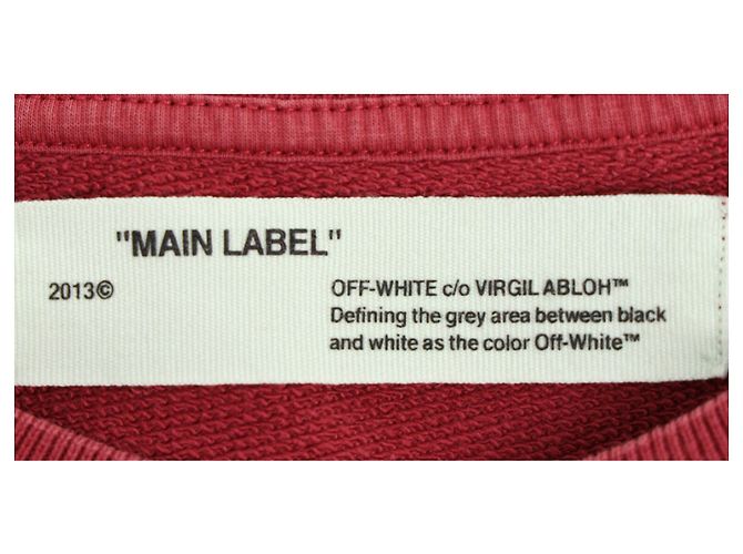 Off White Off-White Diagonal Sweatshirt aus roter Baumwolle - Ansicht 4