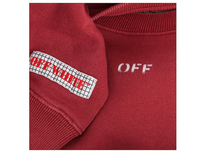 Off White Off-White Diagonal Sweatshirt aus roter Baumwolle - Ansicht 7