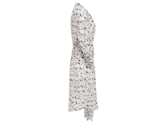 Vestido midi impreso asimétrico Iro Jensen en viscosa blanca - vista 3