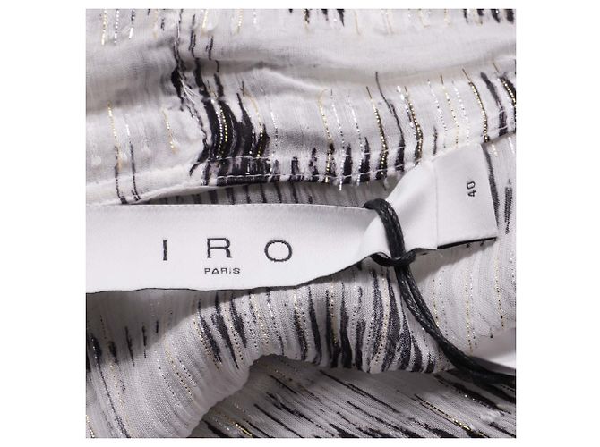 Vestido midi impreso asimétrico Iro Jensen en viscosa blanca - vista 5