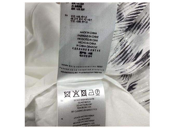 Vestido midi impreso asimétrico Iro Jensen en viscosa blanca - vista 6
