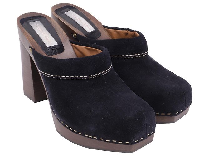 Mules plataforma Clog See by Chloé em camurça preta - vista 3
