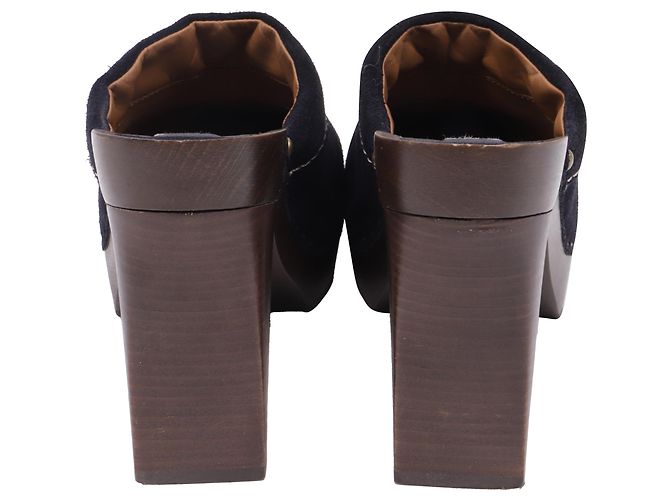 Mules plataforma Clog See by Chloé em camurça preta - vista 5