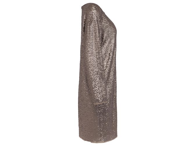 Max Mara Weekend Pailletten Mini Kleid aus braunem Polyester - Ansicht 3