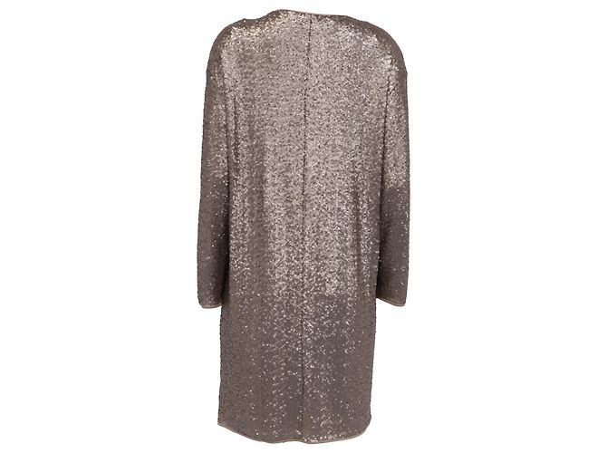 Max Mara Weekend Pailletten Mini Kleid aus braunem Polyester - Ansicht 4