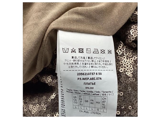 Max Mara Weekend Pailletten Mini Kleid aus braunem Polyester - Ansicht 8