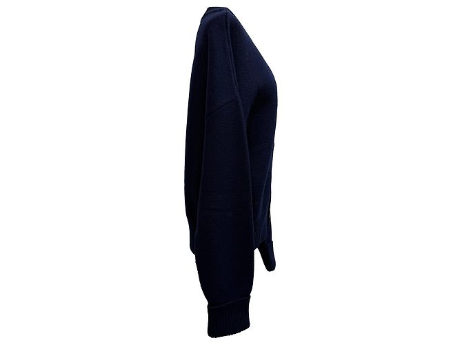 Ami De Coeur Cardigan in Navy Blue Wool - view 2