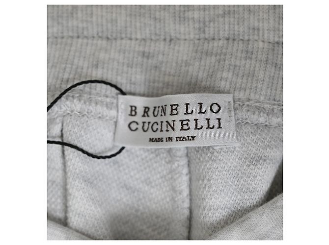 Brunello Cucinelli Drawstring Sweatpants in Grey Cotton - view 4
