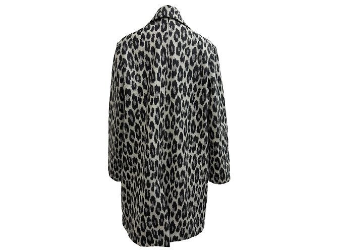 Apc Abrigo de Lana Gris con Estampado de Leopardo A.P.C. Poupee - vista 2