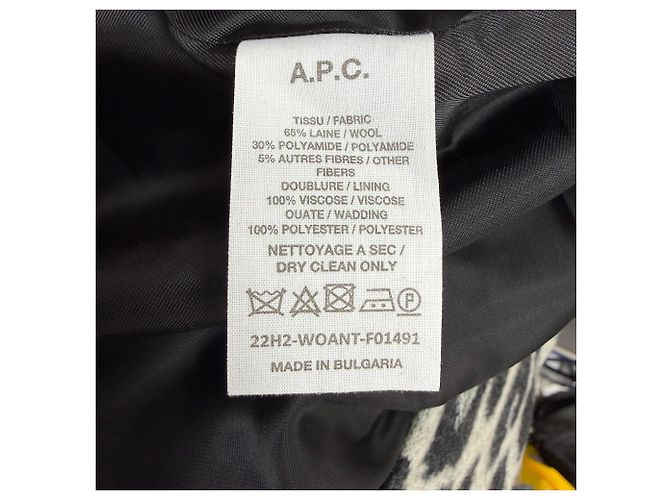 Apc Abrigo de Lana Gris con Estampado de Leopardo A.P.C. Poupee - vista 5