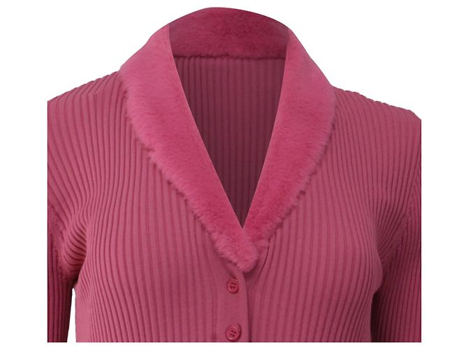 Staud Celina Rippstrick-Midikleid aus Viskose in Pink - Ansicht 2