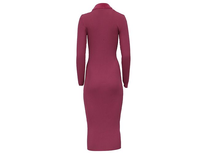 Staud Celina Rippstrick-Midikleid aus Viskose in Pink - Ansicht 4