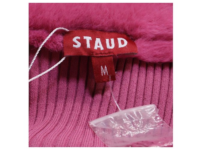 Staud Celina Rippstrick-Midikleid aus Viskose in Pink - Ansicht 5