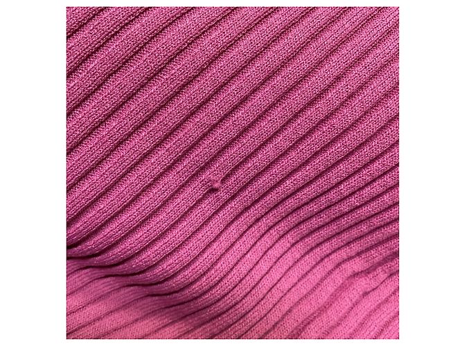 Staud Celina Rippstrick-Midikleid aus Viskose in Pink - Ansicht 6