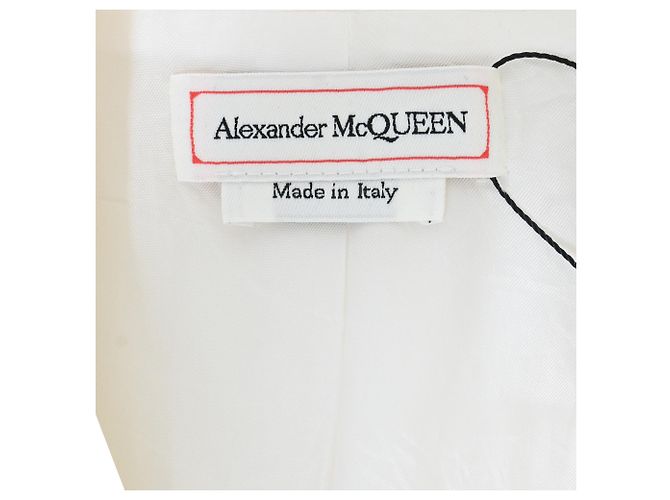 Blazer de un solo botón en viscosa blanca Alexander McQueen Blanco Crudo - vista 5