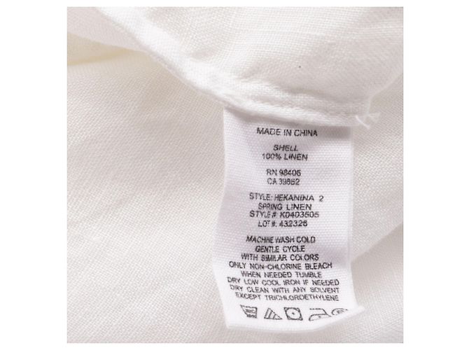 Camicia a maniche corte Theory in lino bianco Crudo - vista 6
