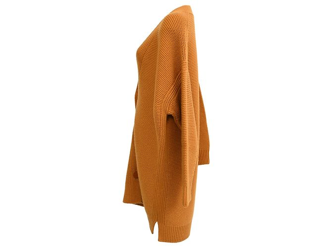 Häkel-Cardigan aus rostorange Wolle mit Knöpfen von Hermès - Ansicht 2