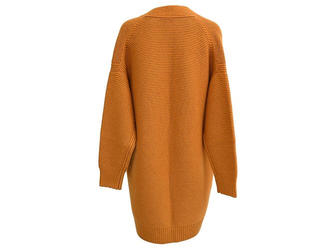Häkel-Cardigan aus rostorange Wolle mit Knöpfen von Hermès - Ansicht 3