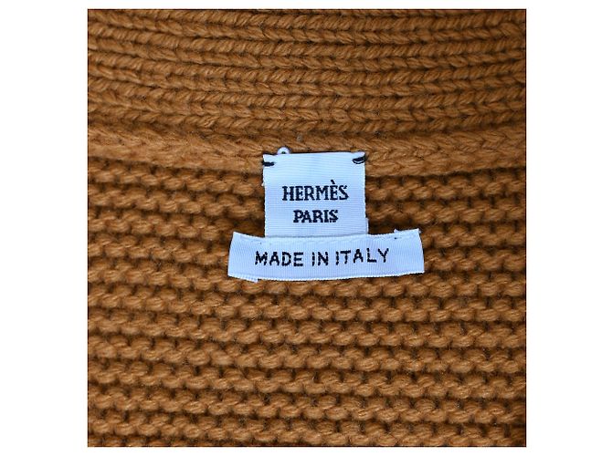 Häkel-Cardigan aus rostorange Wolle mit Knöpfen von Hermès - Ansicht 4