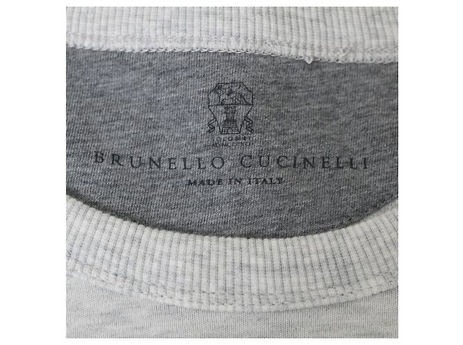 Bestickter Sweatshirt "Gestalte deine Reise" aus grauer Baumwolle von Brunello Cucinelli - Ansicht 4