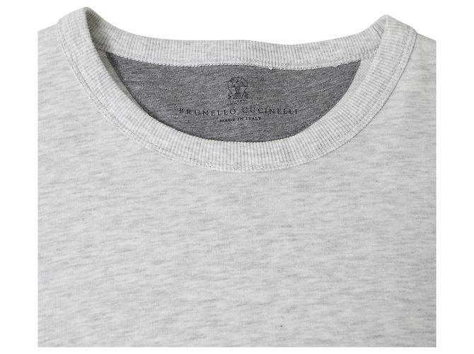Bestickter Sweatshirt "Gestalte deine Reise" aus grauer Baumwolle von Brunello Cucinelli - Ansicht 5