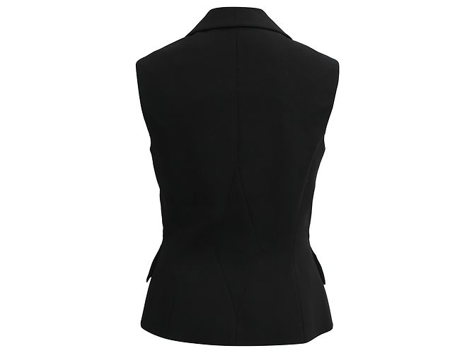 Alaïa Single-Breasted Vest Blazer in  Black Triacetate - view 3