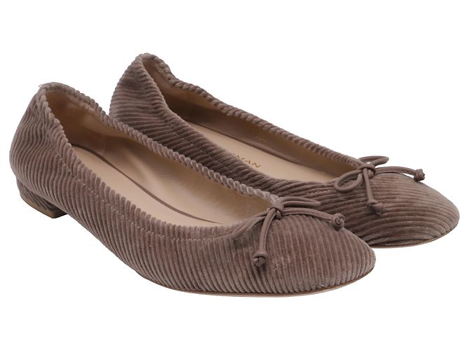 Ballerine Bria in velluto a coste marrone di Stuart Weitzman Rosso - vista 2