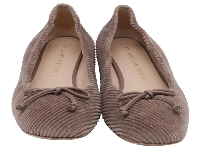 Ballerine Bria in velluto a coste marrone di Stuart Weitzman Rosso - vista 3