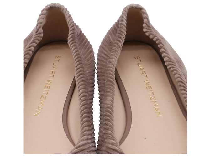 Ballerine Bria in velluto a coste marrone di Stuart Weitzman Rosso - vista 8