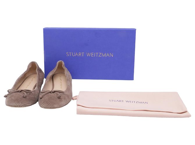 Ballerine Bria in velluto a coste marrone di Stuart Weitzman Rosso - vista 9