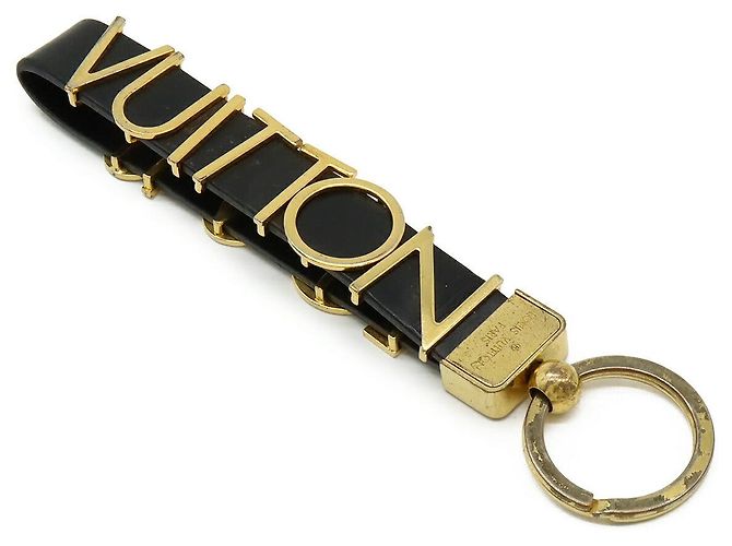 Chaveiro de couro com alça e lettering Louis Vuitton Preto - vista 2
