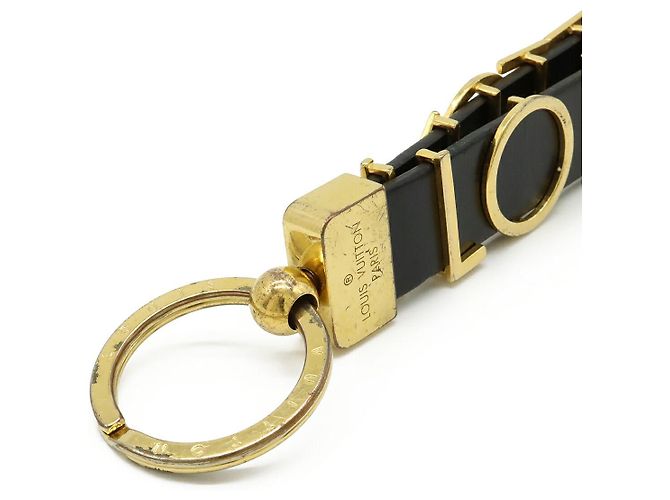 Chaveiro de couro com alça e lettering Louis Vuitton Preto - vista 3