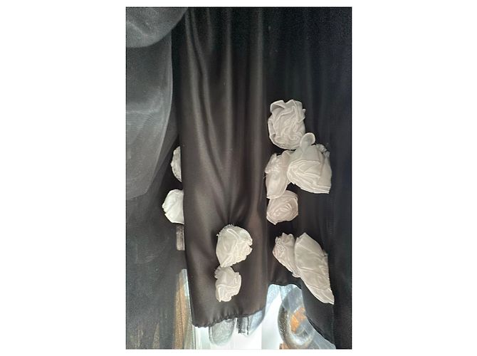 Autre Marque Falda de tul negra con apliques florales Negro - vista 4