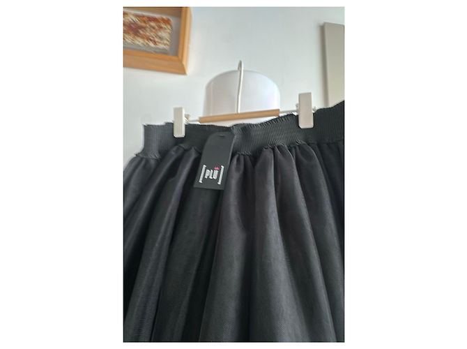 Autre Marque Falda de tul negra con apliques florales Negro - vista 7
