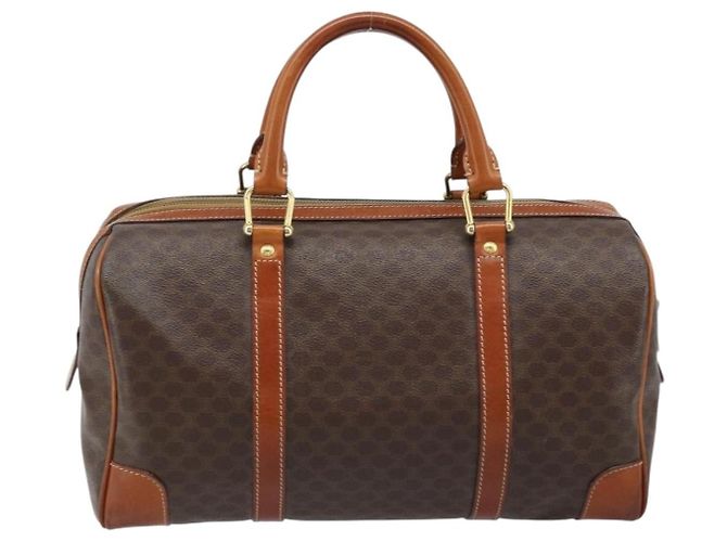 Céline Celine Vintage Duffle Canvas and Leather Marrone - vista 2