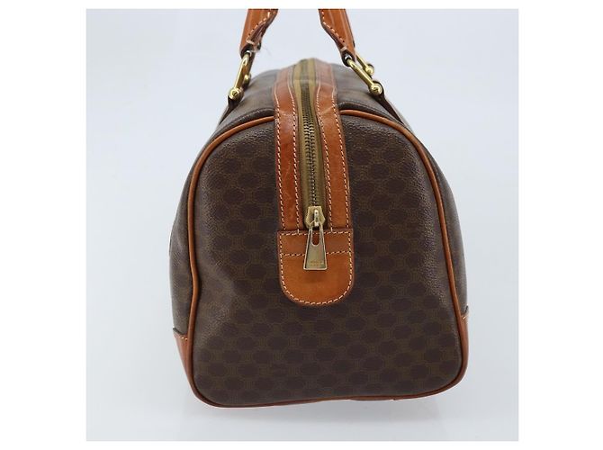 Céline Celine Vintage Duffle Canvas and Leather Marrone - vista 3