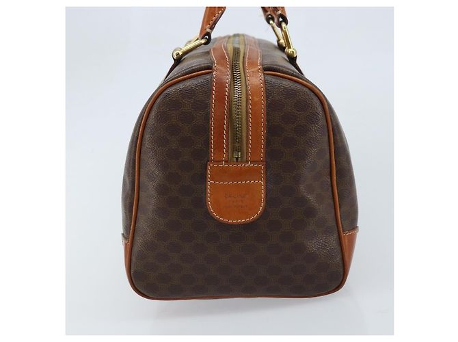 Céline Celine Vintage Duffle Canvas and Leather Marrone - vista 4