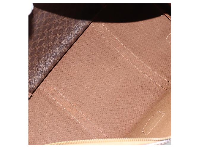 Céline Celine Vintage Duffle Canvas and Leather Marrone - vista 5