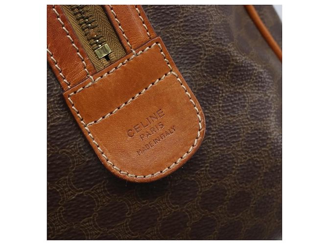 Céline Celine Vintage Duffle Canvas and Leather Marrone - vista 6