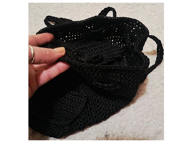 Autre Marque Schwarzer Häkel-Rucksack - Ansicht 12