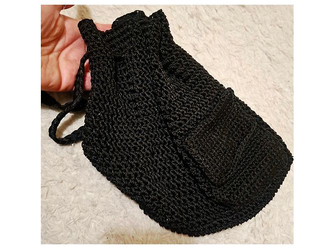Autre Marque Schwarzer Häkel-Rucksack - Ansicht 16