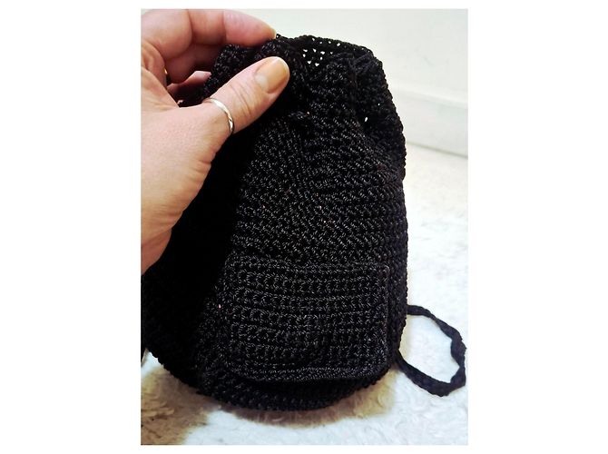 Autre Marque Schwarzer Häkel-Rucksack - Ansicht 2