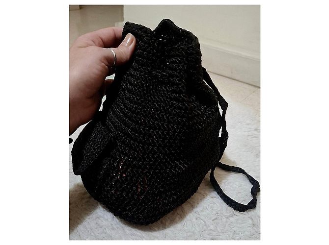 Autre Marque Schwarzer Häkel-Rucksack - Ansicht 3