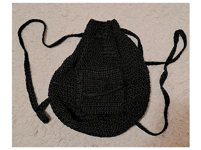 Autre Marque Schwarzer Häkel-Rucksack - Ansicht 4