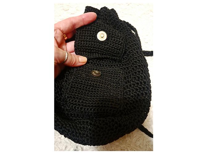 Autre Marque Schwarzer Häkel-Rucksack - Ansicht 6
