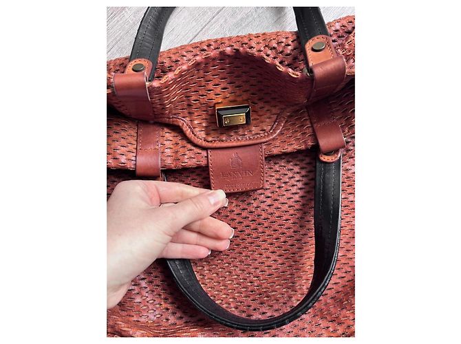 LANVIN 'REFLEX' Borsa Tote Pieghevole Marrone - vista 3