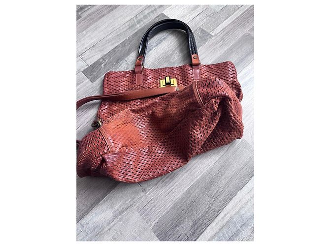 LANVIN 'REFLEX' Borsa Tote Pieghevole Marrone - vista 4