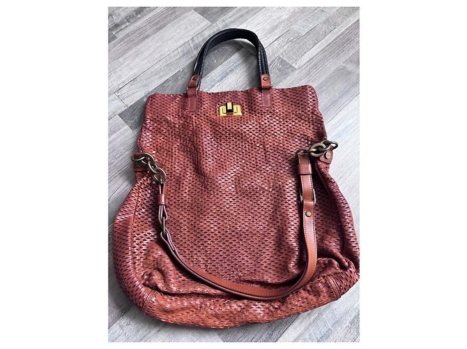 LANVIN 'REFLEX' Borsa Tote Pieghevole Marrone - vista 5