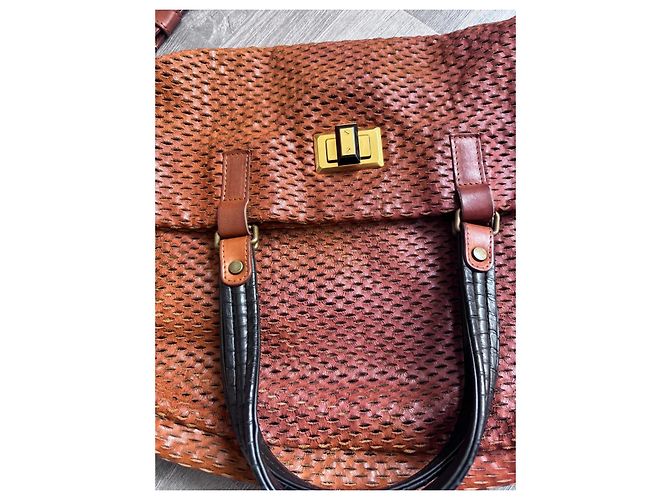 LANVIN 'REFLEX' Borsa Tote Pieghevole Marrone - vista 7